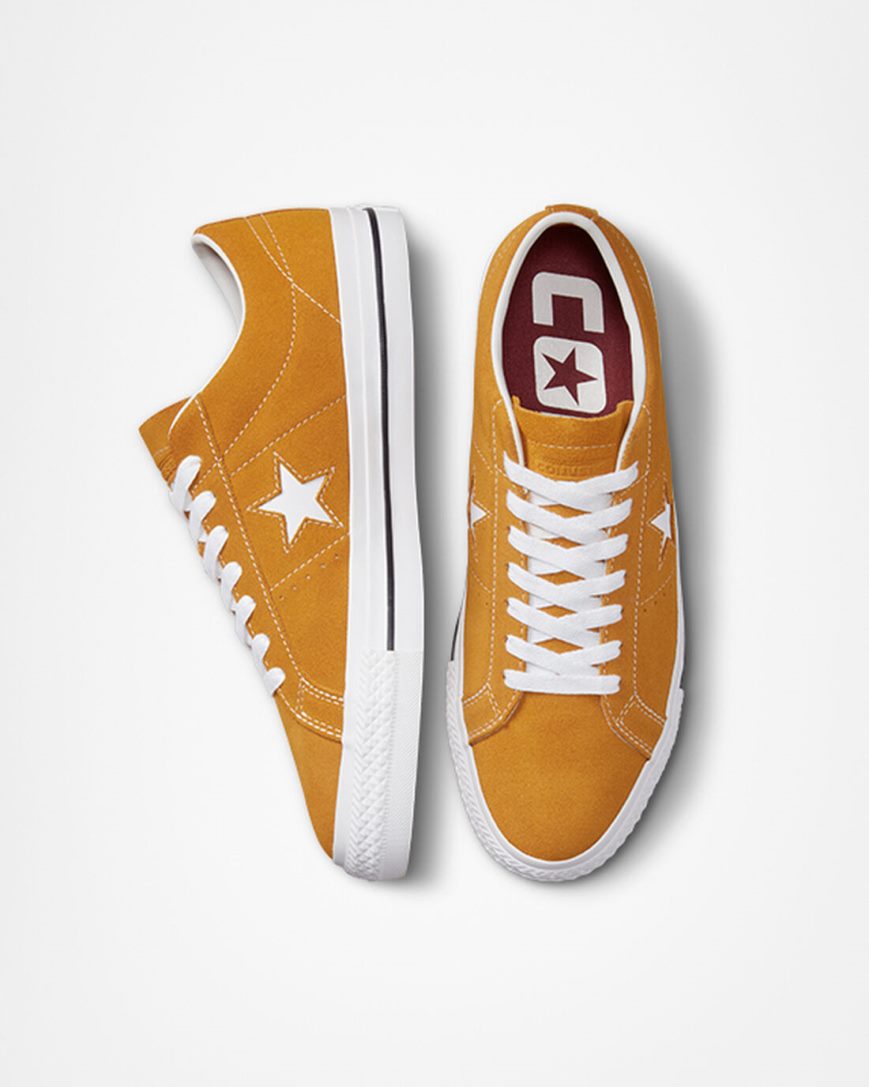 Bascheți Dama Converse One Star Pro Aurii Portocalii Albi Negrii | RO RITLS541